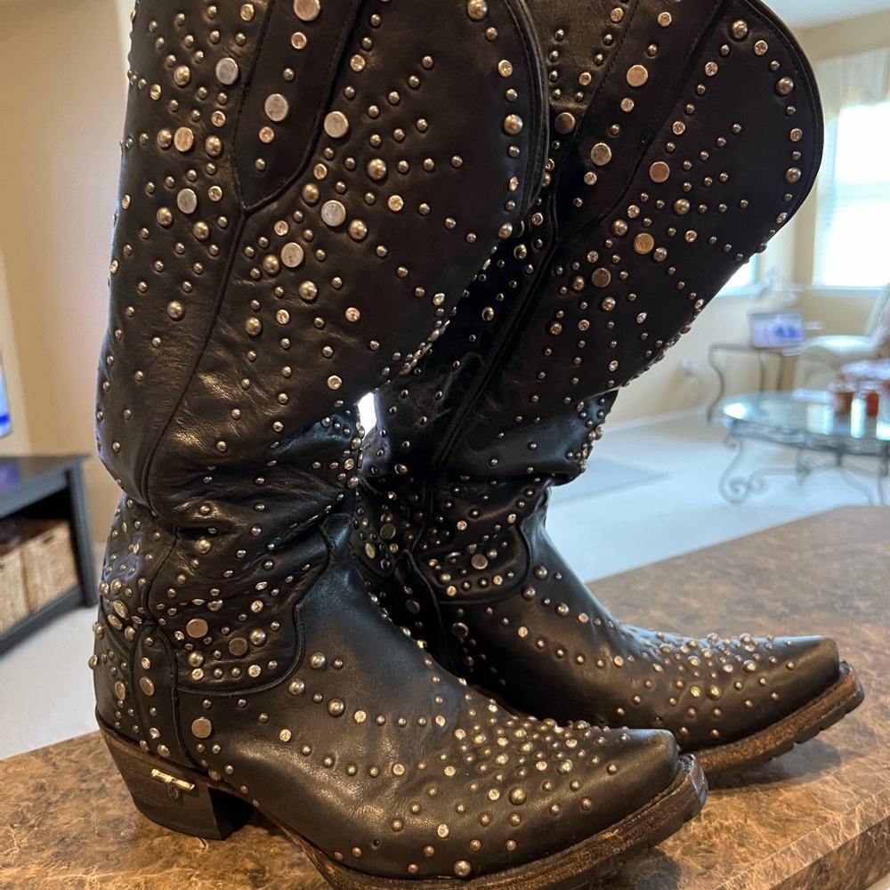 Lane , Sparks Fly , Studded Black Leather Boots